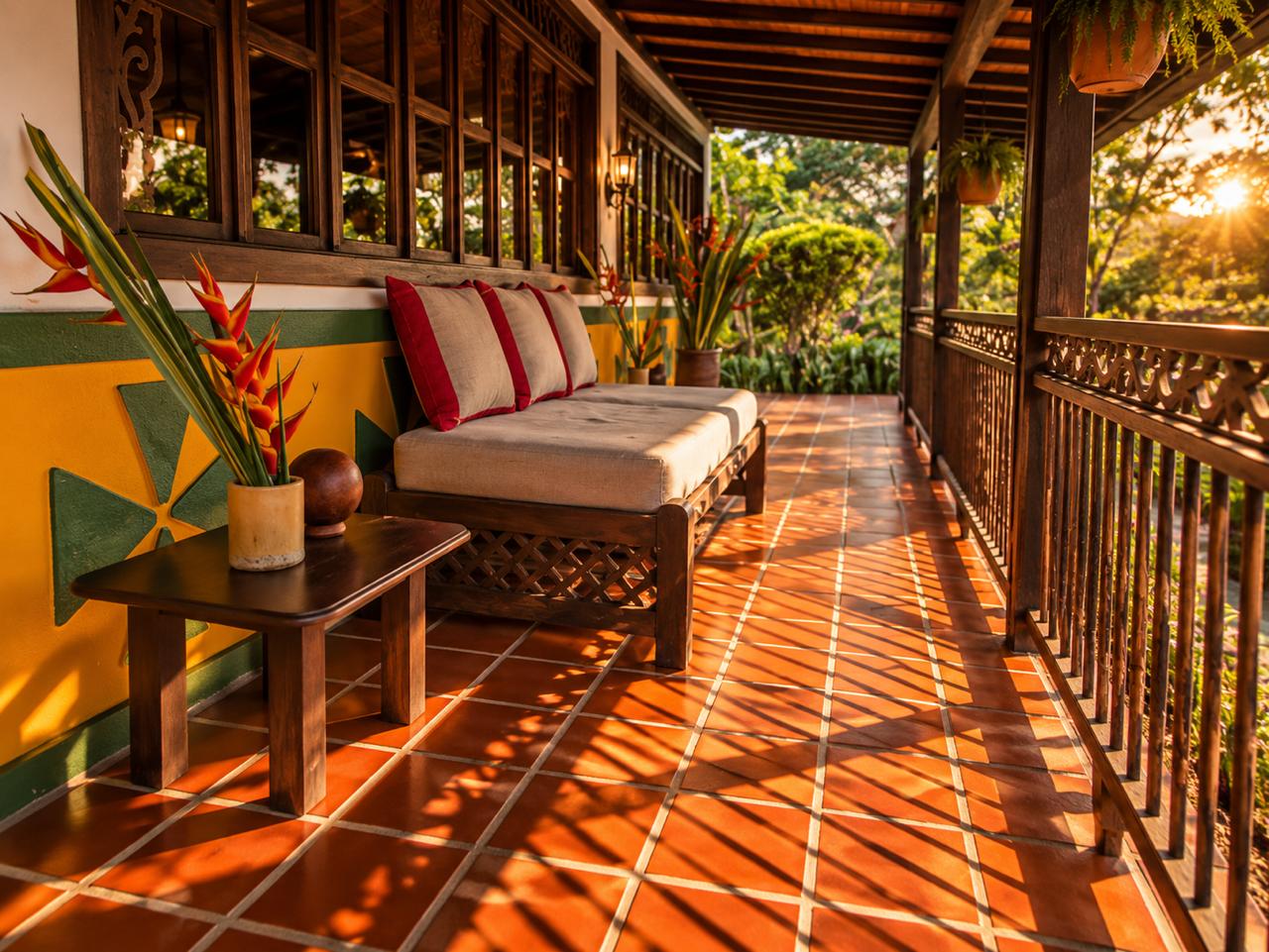 Casa Heliconia wooden corridor