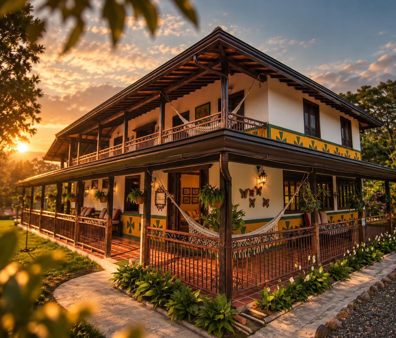 Casa Heliconia exterior with hammocks